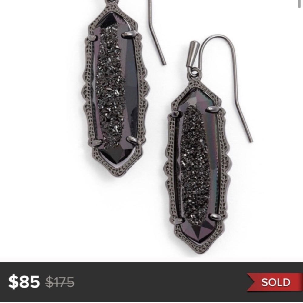 ISO-Pair or Single Black druzy Fran earrings